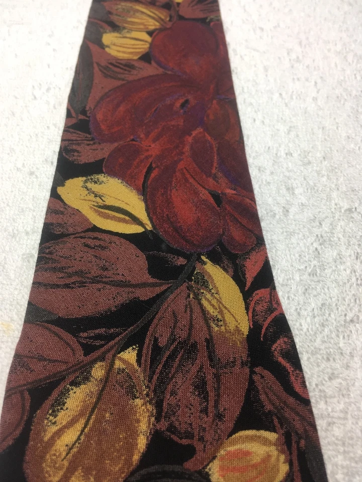 范海森男式领带棕色勃艮第金色 3.75 X 61 — 第 3/4 张图片