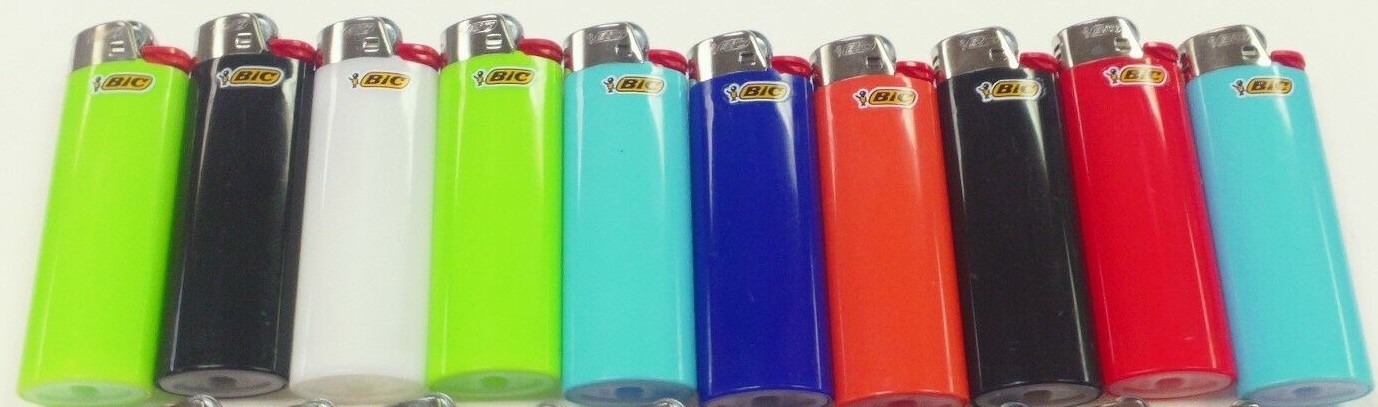 10 REGULAR BIC LIGHTER ASSORTED COLORS NEW BIC WITH FLUID NOT REFILLABLE