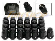 25 BULGE ACORN WHEELS RIMS LUG NUTS 12X1.5 M12 1.5 CLOSED END BLACK 19 HEX L