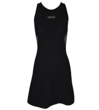 C. 1995 Gianni Versace Intensive Sheer Black Mesh Fishnet Mini Dress 1stdibs