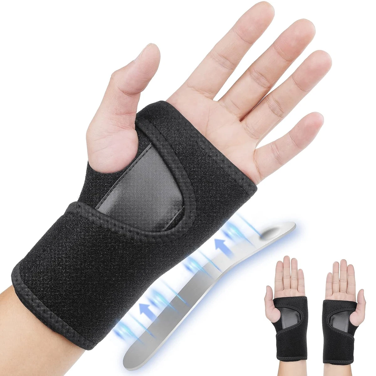 Tutore Polso con Rivestimento in Rame Ideato da Medici – Tutore Polso Sinistro e Destro per Tunnel Carpale – Fascia di Supporto con Chiusura a Strappo (Taglia Unica, Confezione Singola, Blu
