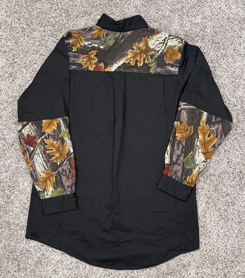 Master Sportsman Camo Shirt Men's Medium Black Pockets Hunting Outdoor - Image 2 of 4