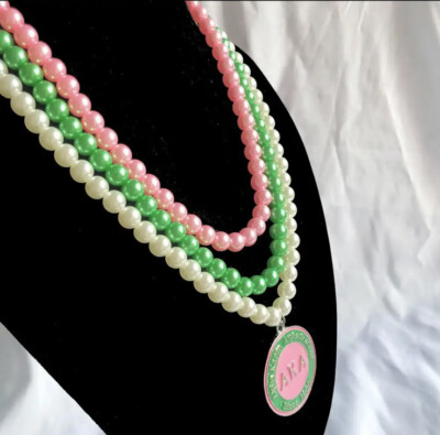 AKA, Alpha Kappa Alpha, Multi-Colored Pearl Necklace Set, AKA