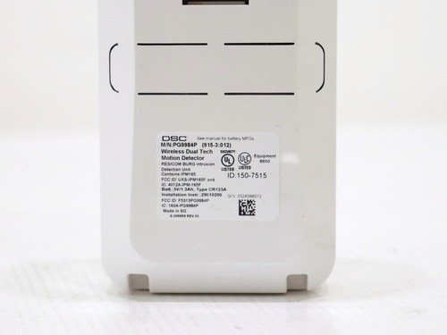 DSC PG9984P PowerG Wireless Dual Technology (PIR & MW) Motion Detector - Picture 6 of 6