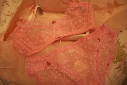 NEW - Fifi Chachnil Pink Dotted Bra - Multiple Sizes - NWT - Picture 1 of 4