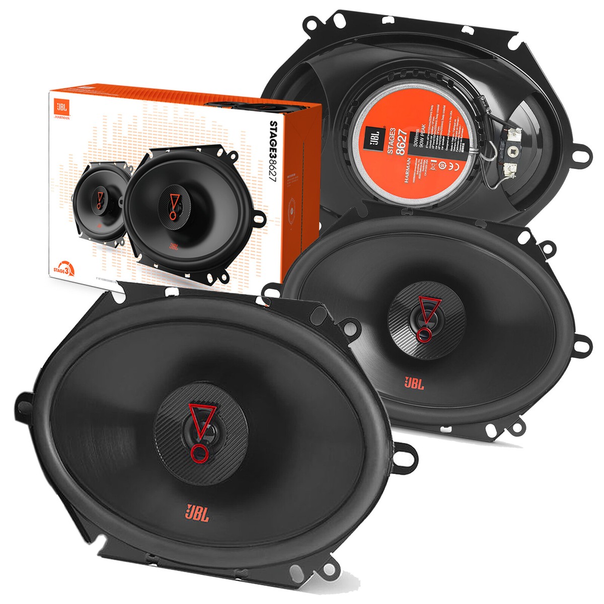 4x JBL Stage3 8627 500W Car Audio Dome Tweeter 2-Way Coaxial 6