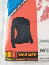 Polar Max Women's XS Blue Mid Weight Technical Double Base Layer Crew Neck 2C31N