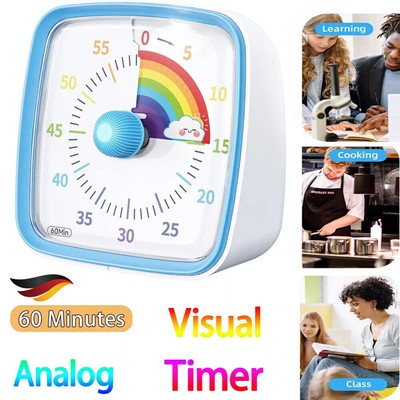 Visueller 60-Minuten-Timer mit Nachtlicht, Countdown-Timer, Kindertimer Blau Neu