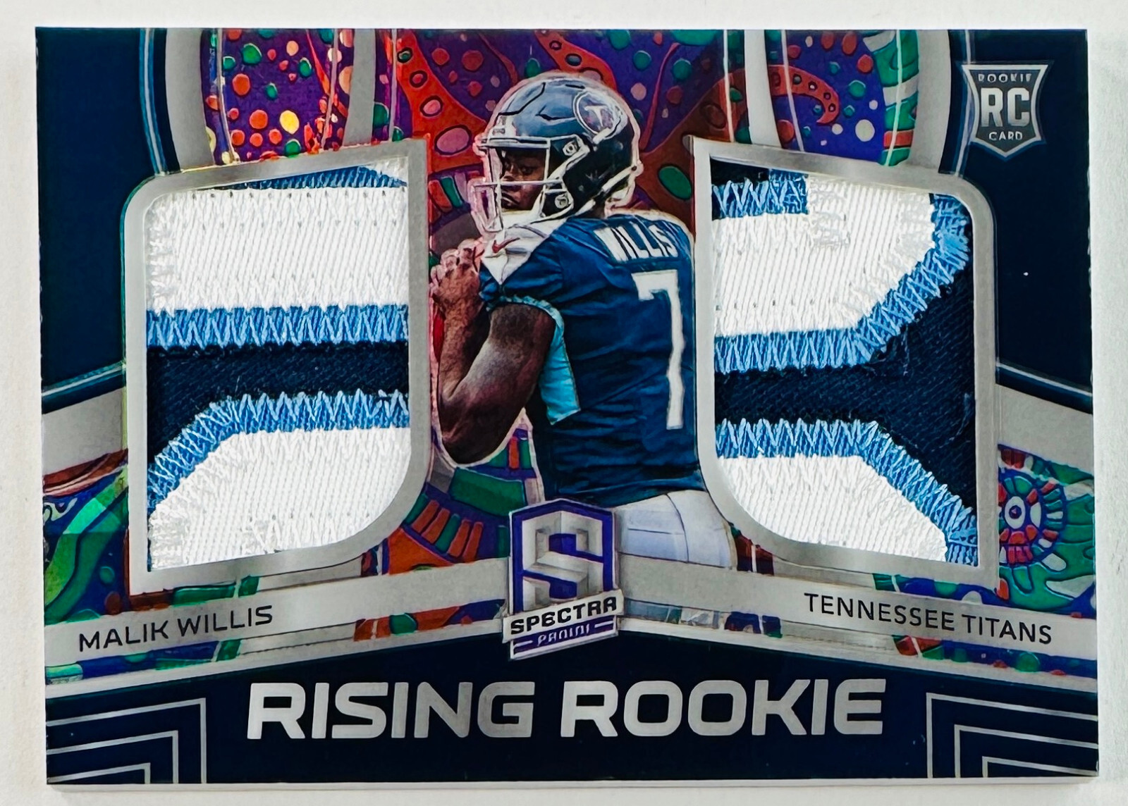 Malik Willis Panini Spectra Rising Rookie Materials #RRMMWI Psychedelic