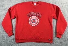 Vintage Russell Athletic Indiana University Sweatshirt Mens XL Red Embroidered