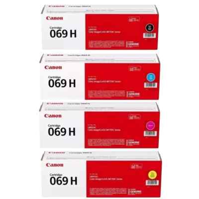 Canon 069H High Yield Toner Set Black Cyan Magenta Yellow Genuine OEM CRG-069H