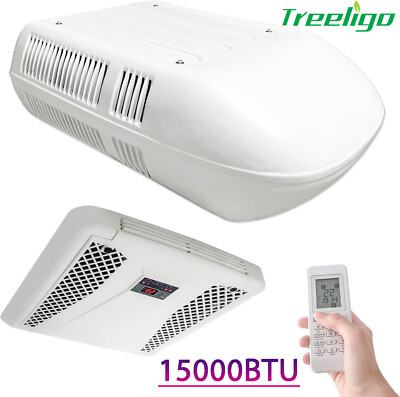 110V RV Rooftop Air Conditioner Heat&Cool Parking AC Unit For Caravan 15000BTU
