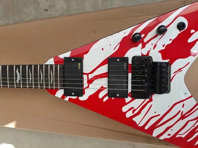 Chitarra Elettrica Flying V Con Pickup EMG – Vernice Importata, Intarsi Perla - Foto 6