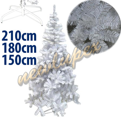 WEISSER WEIHNACHTSBAUM ALUMINIUM BASIS WEIHNACHTSSCHMUCK VERSCHIEDENE GRÖßEN 150-180-210