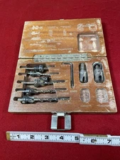 Fuller countersink Set In Wooden Box USA MADE Tool Set 10393008 (Missing Pieces)