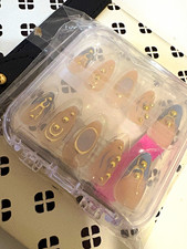 Brown 3D Pre-Designed Press-On Nails Full Cov...