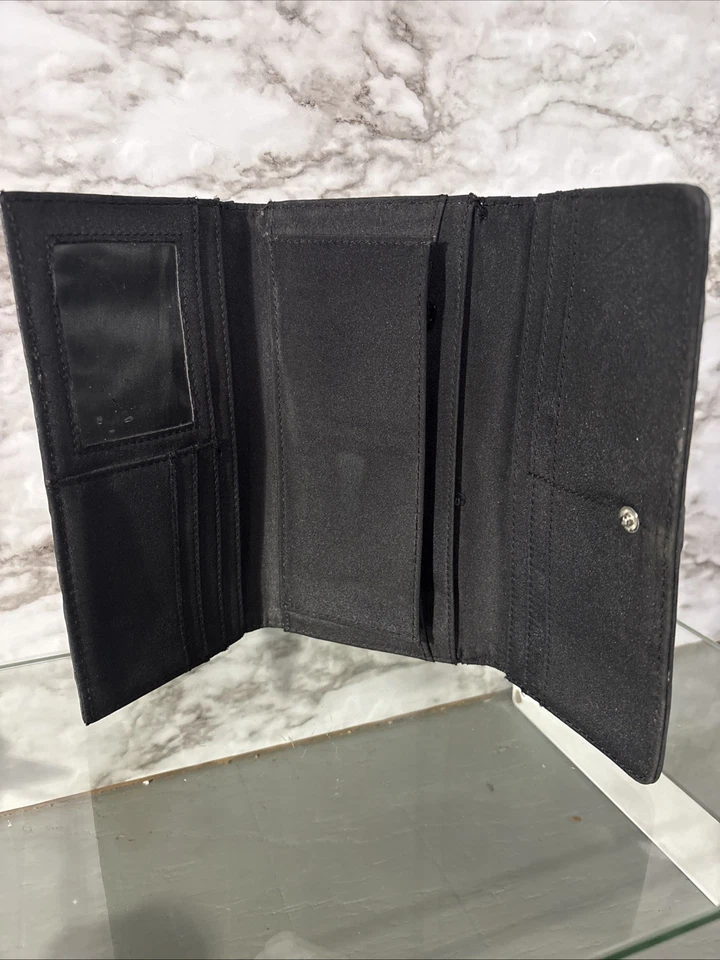 Cartera Tommy Hilfiger de cuero vintage azul marino plata logotipo monedas en efectivo tarjetas Foto 4 de 4