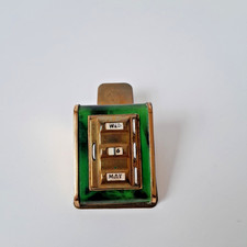 Vintage Mid 20th Century Art Deco/Enamel Perpetual Desk Calender Clip.