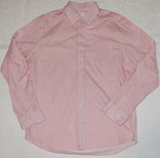 GAP Button Front Pink  White Cotton Dress Shirt Slim Fit Mens Size L Large