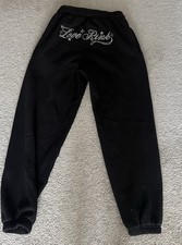Victoria's Secret Pink Bling Campus Fleece Sweatpants Joggers Black Diamante XS
