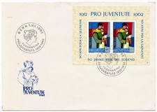 Schweiz 1962 Ersttagsbrief - 50 Jahre Pro Juventute Michel Nr. Block 18