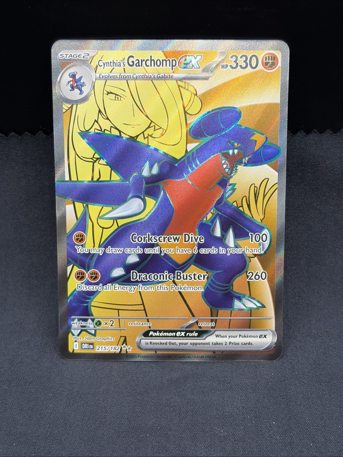Cynthia's Garchomp EX # 215/182 | Pokemon TCG - 2025 Destined Rivals | NM (a)