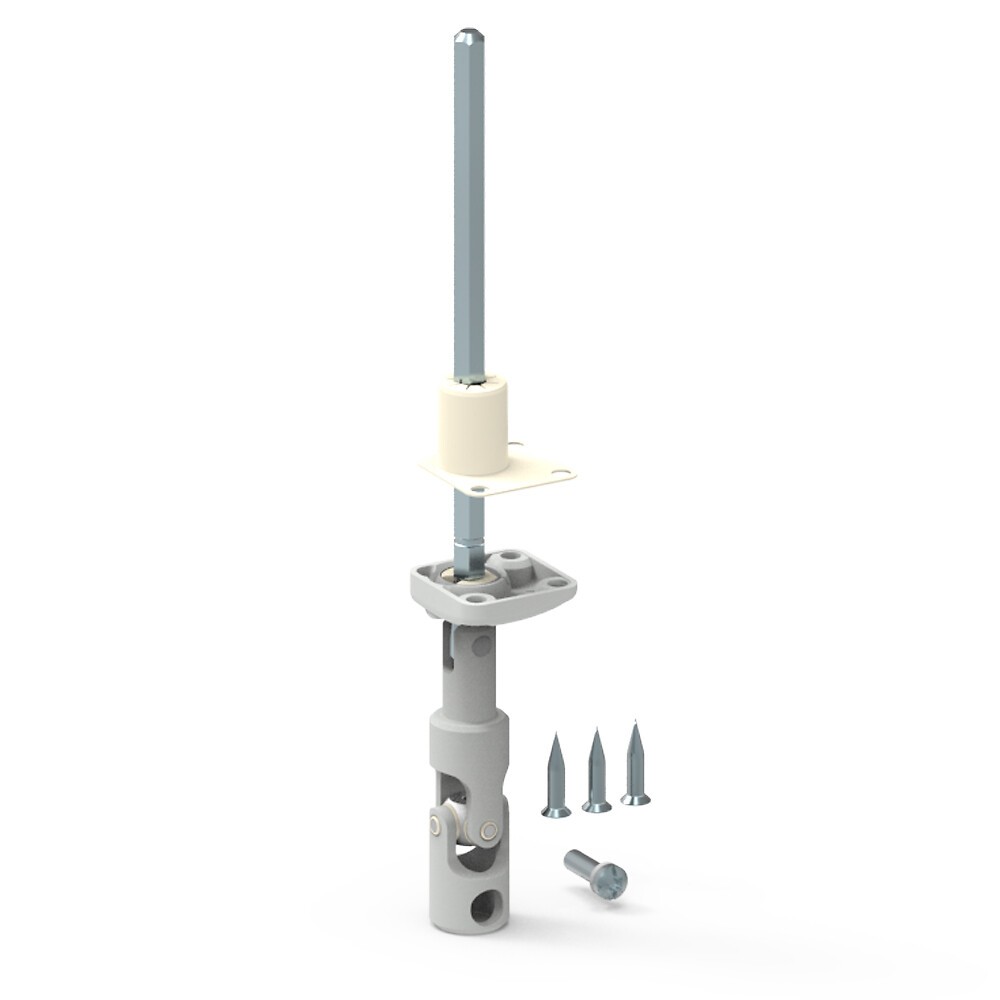 Sortie de caisson 6P7 verticale pour volet roulant avec tige de commande en acier zinc