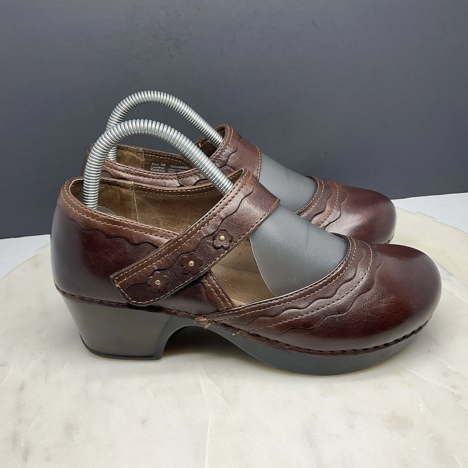 Zapatos Dansko Harlow Mary Jane para mujer talla 7,5-8 EU 38 marrón cuero tacón cómodo Foto 2 de 4