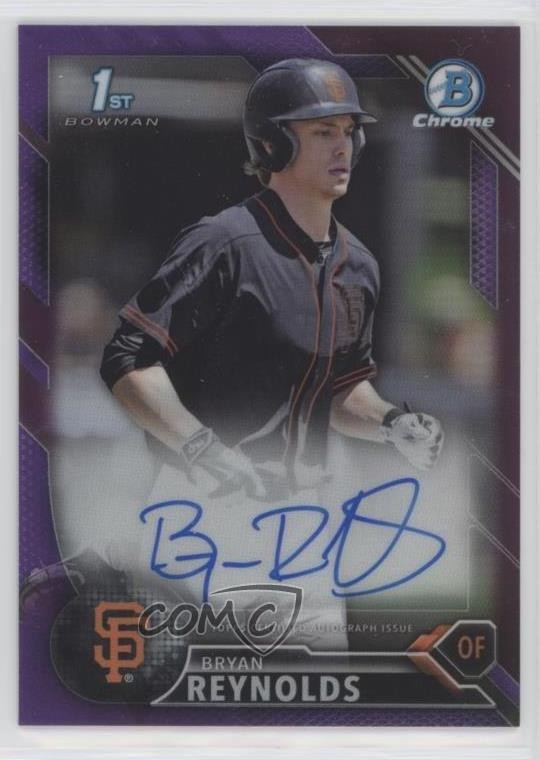 2016 Bowman Draft Chrome Pick Purple Refractor 51/250 Bryan Reynolds Auto 3d5
