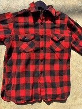 Vintage Frostproof Wool Flannel Lumberjack Red  Black Buffalo Plaid - Medium