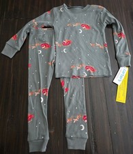 Carter's Just One You Boys Size 2T Santa's Sleigh Pajamas 2pc Set Thermal NWT