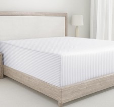 California Design Den Full Size Natural 100% Cotton Fitted Sheet - 400TC Soft