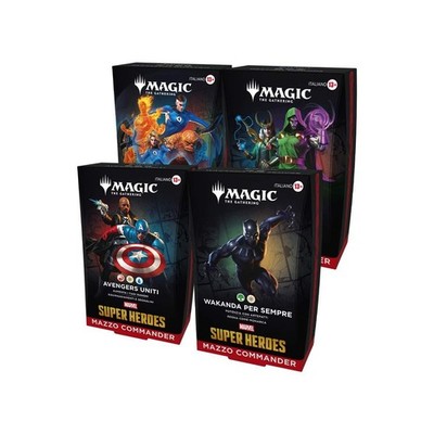Marvel Super Heroes Commander Deck Set 4 Decks MTG ITA - Versiegelt