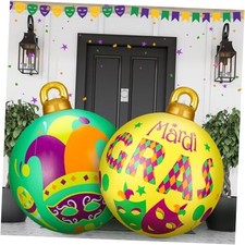 Pcs 3Inch Mardi Gras Inflatable Decorations Ball Outdoor Giant PVC 2 Joker