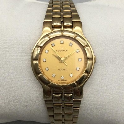Essence Womens Watch 24mm Gold Tone Bracelet JL.CJ88842 New Battery 6.5''