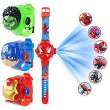 Reloj de proyección de superhéroes para niños SpiderMan Iron Man Capitán América regalo digital
