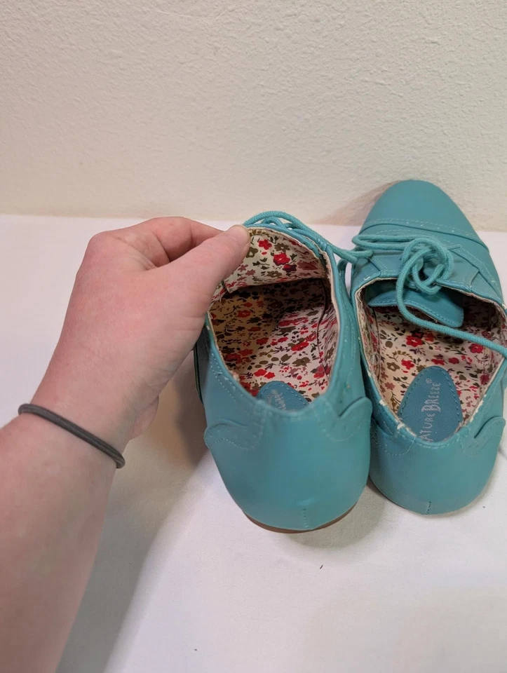 Zapatos Oxford Nature Breeze para mujer talla 8 turquesa con forro interior floral Foto 3 de 4