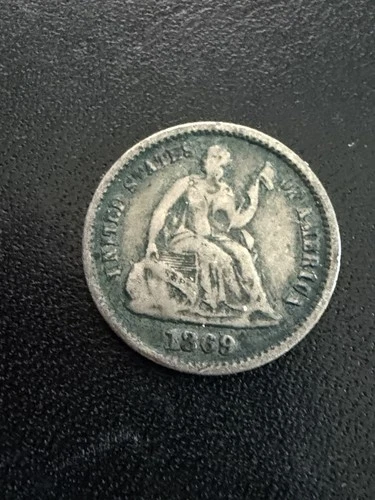 1869 S Seated Liberty Half Dime VG/F