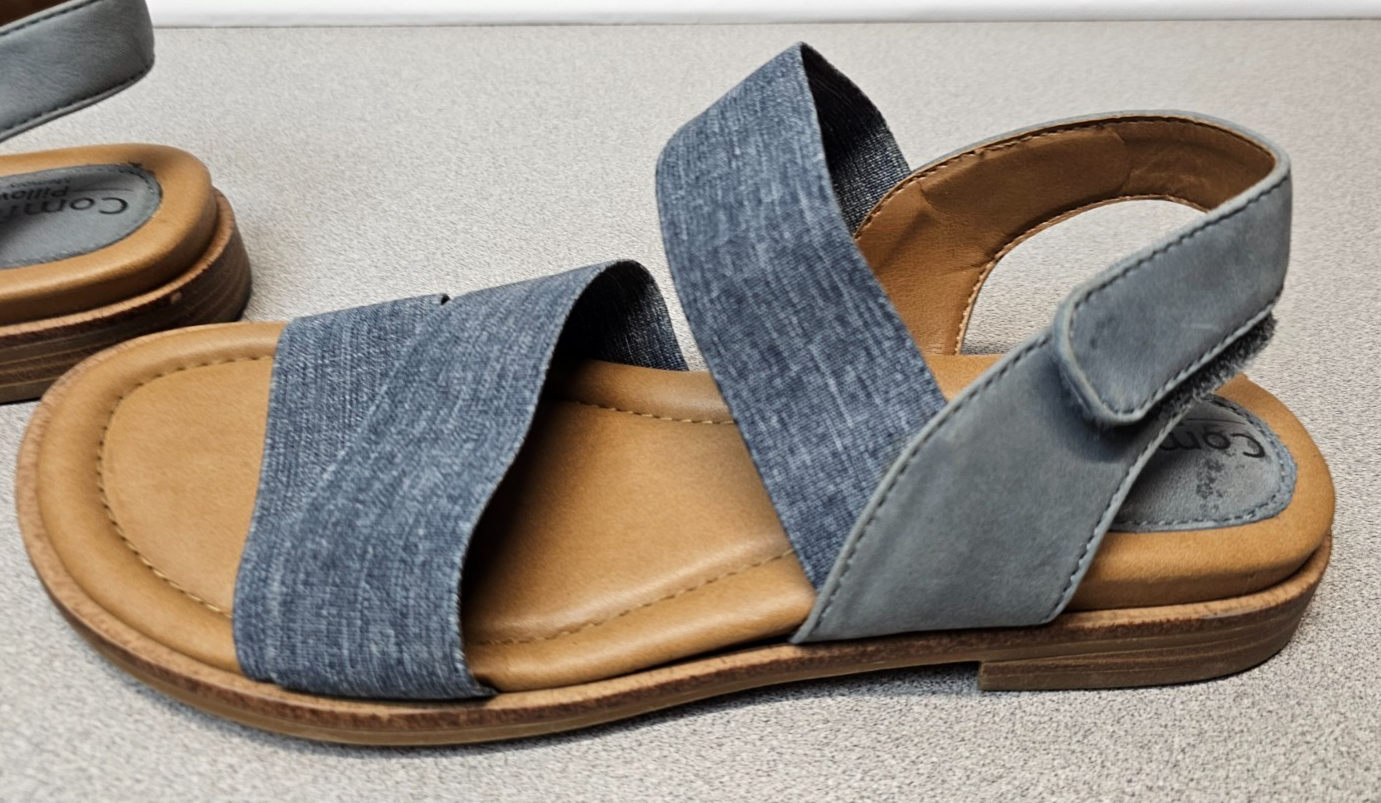 APL Sandali donna Comfortiva taglia 8 5 casual con cuscino memory foam blu con cinturino