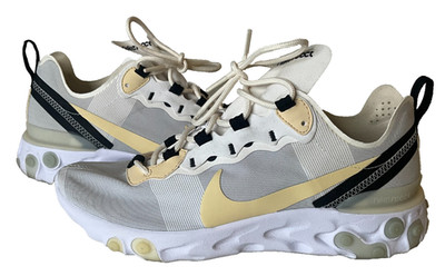 Nike React Element Sneakers Casual Soft Yellow BQ6166-101 Men s Size 8 Free Ship