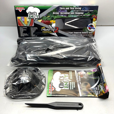 Chef's Envy Master Cut 2 Slicer Double-Sided Mandolin Julienne Dice Shred Chop