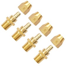 Pronese 4pcs Premium Solid Brass Pneumatics Rubber 3/8X1/4 MNPT, Gold