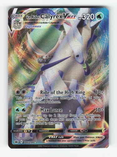Ice Rider Calyrex VMAX Holo Ultra Rare SWSH06: Chilling Reign 046/198 NM