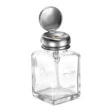 4Oz/120ML Glass Pump Dispenser Bottle Square Press Push Down Container, 1 Pcs