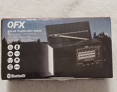 QFX R-36 3-in-1 Solar Radio AM/FM SW1-SW4 6-Band with Flashlight and USB/SD