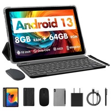 10-Inch Android 13 , 4 4GB Expand RAM 64GB Storage 2 in 1 with 2.4/5G WiFi,...