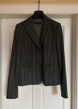 Mariella Rosati. Gorgeous Italian Designer Wool mix Grey Lined Jacket. UK 12