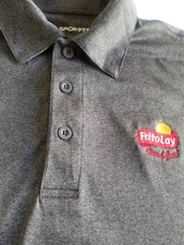 Frito Lay Sport-Tek Fritos Brand Polo Work Grey Shirt Men  s Medium