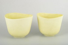 Stig Lindberg for Gustavsberg, Sweden. Pair of 'Vinda' ceramic flowerpots. 1960s