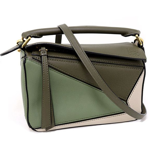 Loewe Puzzle Small Leather Shoulder Handbag Iconic Geometric Style